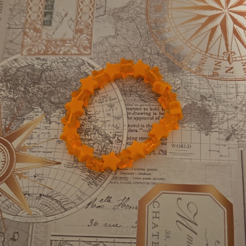 Vibrant Orange Star Bracelet